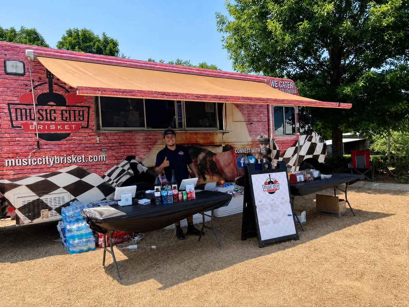 Music City Brisket food truck serving guests outdoors